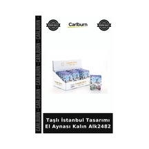 Özel Üretim Hediyelik Şık Dekoratif Aksesuar Hatıra Taşlı İstanbul Tasarımı El Aynası Kalın Alk2482