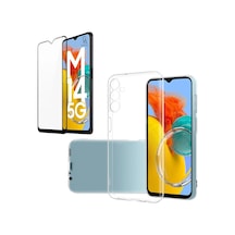 Samsung Galaxy Uyumlu M14 5g İle Soft Yumuşak Telefon Kılıfı Ve 5d Tam Kaplayan Cam Ekran Koruyucu