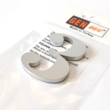 Gendec Kapı Numarası 8Cm No:3 Metalik Gri Kendinden Yapışkanlı Nu