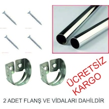 Serrahırdavat Nikel Kaplama Dolap Içi Askı Borusu + 2 Adet Ve Vidalar Içindedir Diğer