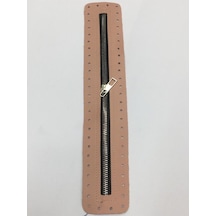 Karantuhafiye Derili Fermuar / Çanta Fermuarı / Kapak Fermuar 30 Cm Pudra Pudra