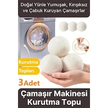 Sürtünme Engellen Kırışıklık Azaltıcı Çabuk Kuruma Yün Çamaşır Makinesi Kurutma Topu Yumuşatıcı 3'lü Çok Renkli