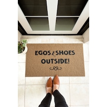 Egos And Shoes Outside Yazılı Kapı Paspası
