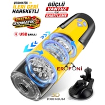 Erofoni Otomatik İleri Geri Hareketli Ve Dönme Rotasyonlu Vantuzlu 33 Cm Yapay Suni Vajina Mastürbatör
