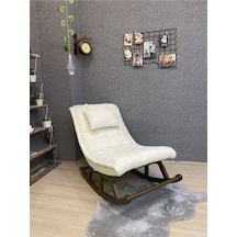 Asedia Miskin Ceviz Teddy Krem Sallanan Sandalye Dinlenme Koltuğu