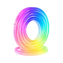 Usb Girişli Rgb Neon Şerit Led Tv Oda Masa Dekor Işığı Beyaz