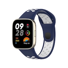 Xiaomi Redmi Watch 3 Spor Delikli Kordon Saat Değildir - Lacivert-beyaz