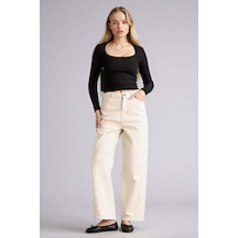 Defacto Baggy Fıt Normal Bel Standart Boy Gabardin Pantolon G9492ax26spwt81 Beyaz-wt81
