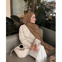 Luluscarf Rami Pamuk Düz Renk Yumuşak Tesettür Şal Camel