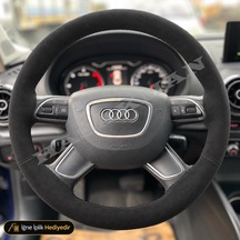 Audi Rs4 B8.5 Dikme Direksiyon Kılıfı Alcantara Süet Monza Black 2013-2015 Siyah