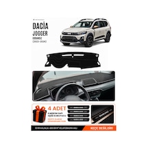 Dacia Jogger Ekransız 2022-2026 Uyumlu Torpido Örtüsü, Torpido Kılıfı - Siyah-gri - Da002