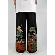 Zaee Desert Nomad Nakışlı Baggy Eşofman Altı Siyah