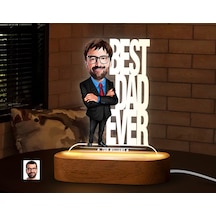 Bk Gift Kişiye Özel Baba Karikatürlü Dekoratif 3d Biblo Led Işıklı Gece Lambası-6, Babaya Hediye, Babalar Günü Hediyeleri Kobitmeyen138233 Bk Gift