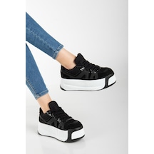 Suins Higher Model Kadın Yüksek Taban Spor Ayakkabı Sneaker 6 Cm Siyah