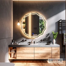 Envara Günışığı Lazer Kumlamalı Lavabo & Banyo Aynası Dokunmatik Sensörlü 70 X 70