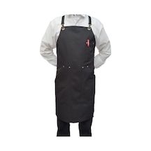 Barista Kanguru Cepli Siyah Askılı Önlük-Standart-Tek Parça