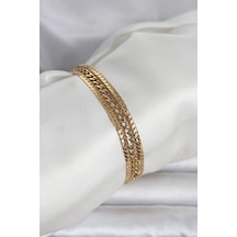 316l Çelik Gold Renk 3&amp 39lü Kadın Bileklik - Özel Seri Bzs000000000133 Altın