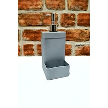 Buççin Online Mağaza Süngerli Plastik Sıvı Sabunluk -550 Ml Plastik Gri Çok Renkli
