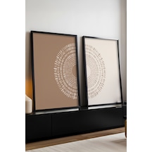 Huhuli Ahşap Siyah Çerçeveli 2 Li Modern Tablo Huhu251