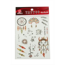 Kızılderili - 502 - Tattoo Dövme Sticker - Novapazr - - Beyaz