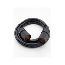 Araç Çakmaklık Uzatma Kablosu Dişi+dişi 12-24 Volt 16 Amper 2 X1 Mm Ttr Bakır10 Mt-siyah