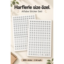 320+ Adet Alfabe Harf Sticker Seti A4 Boy Türkçe Etiket Sticker Çok Renkli