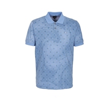 Erkek Polo Yaka Tişört Mavi Slim Fit Ribanalı Kol Pamuklu Baskılı T-shirt Ncs Jeans 1252-mavi Mavi
