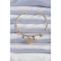 Pirinç Altın Renk Zirkon Taşlı Yonca Model Charm Bileklik - Tj-bb6327 Diğer