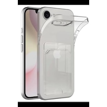 Apple İphone 16e Kılıf Kart Şeffaf Silikon - Şeffaf