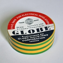 Globe Sari Yeşil Bant Globe Elektrik Bantı 19Mm x 9.15