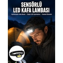 Sensörlü Kamp Lambası Ayarlanabilir Kafa Lambası Kafa Bantlı Yeni Nesil Belirtilmemiş