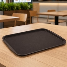 Abs Servis Tepsisi Kaymaz Yüzeyli 32x44 Cm Kahverengi Renk Endüstriyel Kullanıma Uygun, Kırılmaz, Bpa Free 7 Renk Seçenekli