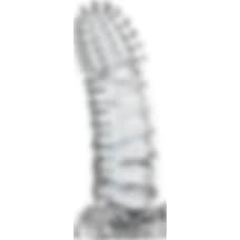 Odins Shop Klitoral Uyarıcılı Tırtıklı Şeffaf Penis Kılıfı
