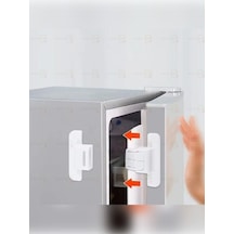 Mainshop 1 Adet Çocuk Güvenliği İçin Buzdolabı Kapısı Kilit, Kapı Sabitleyici Toka M-360 Beyaz
