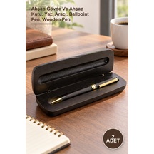 2 Adet Ahşap Kutulu Tükenmez Kalem Ahşap Gövde Ve Ahşap Kutu, Yazı Aracı, Ballpoint Pen, Wooden Pen