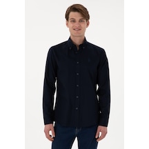 U.S. Polo Assn. U.s. Polo Assn. %100 Pamuk Uzun Kol Slim Fit Gömlek 2083199 Lacivert