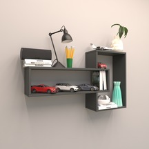 Rafkestir Alya Duvar Raf Set Antrasit ( Mat )