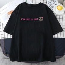 Tarzsokak Beyaz Üzgün Hamster Tshirt Ben Sadece Bir Baskıawaii Karikatür Grafik Baskı Tiş Siyah