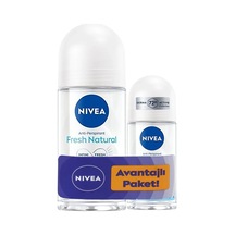 Kadın Roll-on Deodorant Fresh Natural 50ml Ve Mini Roll-on Fresh Natural 25ml, 48 Saat Koruma