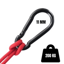 11 mm Siyah Karabina, Kamp, Hamak ve Outdoor Yaylı Kanca Dağcılık Kamp Malzemeleri Salıncak Anahtar Askı