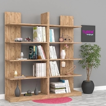Selenit Ceviz Kitaplık Mdf Siyah