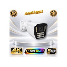 Gece Renkli Gösteren Sesli 5mp 21 Warm Ledli 4k Poe İp Güvenlik Kamerası 421wsp