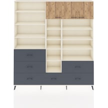 Arges Dolap 17 Raflı 6 Çekmeceli 3 Kapaklı 220x30x243 Aytaşı-çam/antrasit Atlas Çam/antrasıt