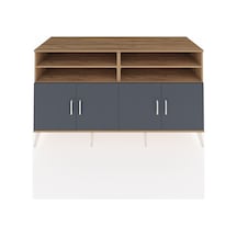 Kronos Konsol 6 Raflı 4 Kapaklı 176x59x99 Çam-antrasit/aytaşı Çam-antrasit/aytaşı