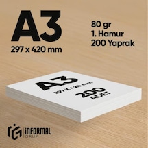 İnformal Fotokopi Kağıdı Premium Kalite A3 80 Gr 200 Yaprak