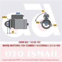 Bosch 0001107401 Marş Motoru 12v 9 Dış 1.1 Kw Astra G 1.6ı 9705 Vectra B 1.6 16v 9501 93184533