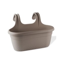 Omnipazar Krs-350 Dekoratif Plastik İnci Askılı Balkon Saksı 6.2 Litre Kahverengi