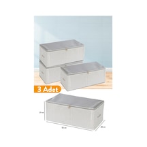 3 Adet - Küçük Boy Baskı Detaylı Antrasit Çizgili Hurç 52 X 28 X 21 Cm Tela 55 X 28 Gri Tr Diğer