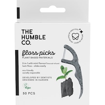 The Humble Co. Floss Picks Kömür Etkili Kürdanlı Nane Aromalı Diş İpi 50'li