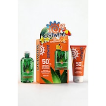 Güneş Kremi Ve Yoğun Nemlendirici Aloe Vera Jel Set, E Vitaminli, Spf 50 Yüksek Koruma, 100ml 100ml